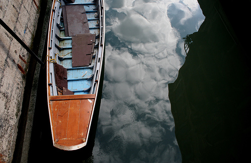 Reflected Cloud Boat in Venice