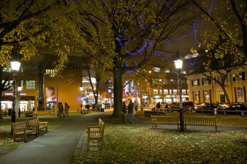 An Autumn Night in Harvard Square, Cambridge, MA