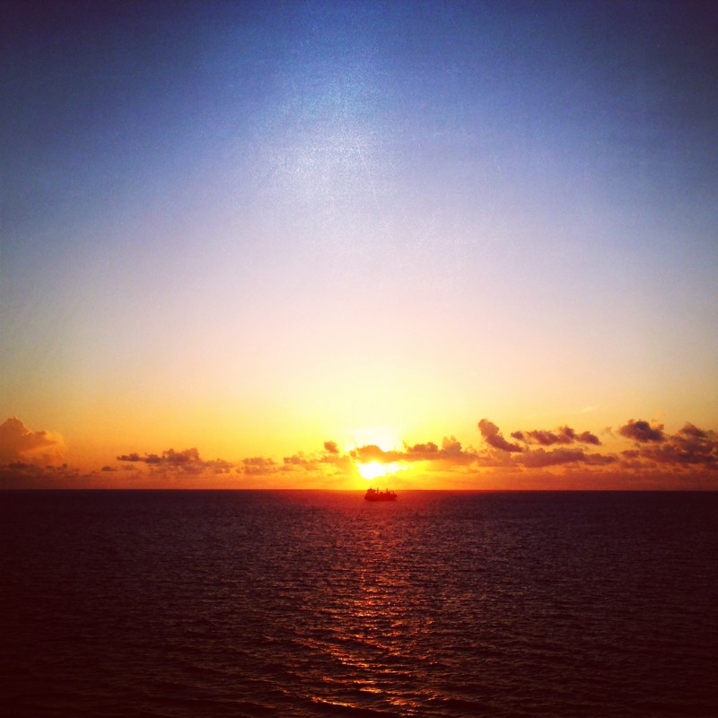 Sunset from balcony at Fort Lauderdale Marriott Harbor Beach Resort & Spa, Florida
