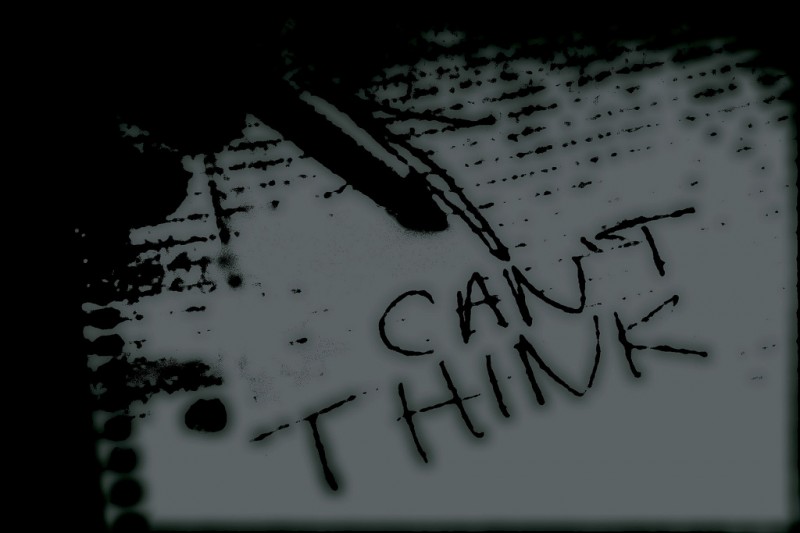 "I Can't Think" (notebook scribble)