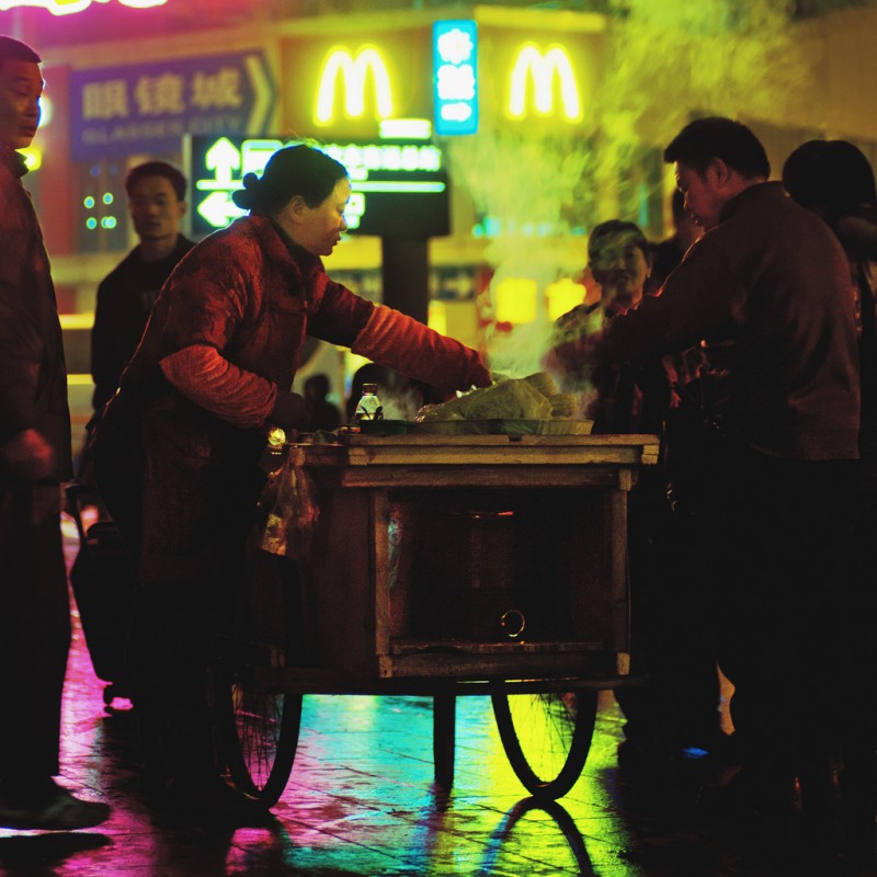 Chinese Fast Food on the Street in Shanghai
