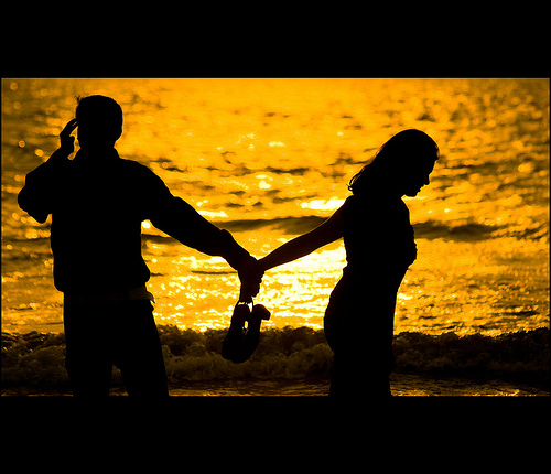 Couple Holding Hands in Mumbai, India