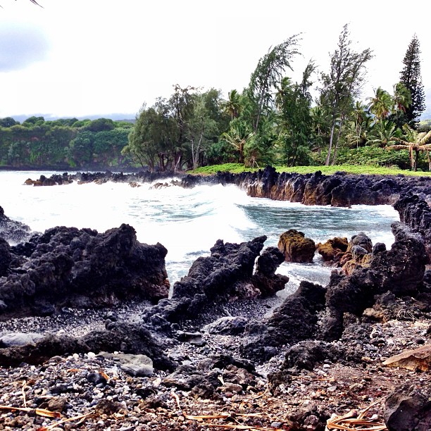 Crashing Surf Along the Road to Hana, Maui, Hawaii Crashing Surf Along the Road to Hana, Maui, Hawaii