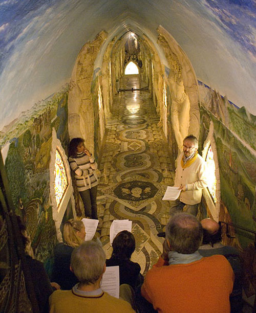 Visitors at the Underground Temples of Damanhur