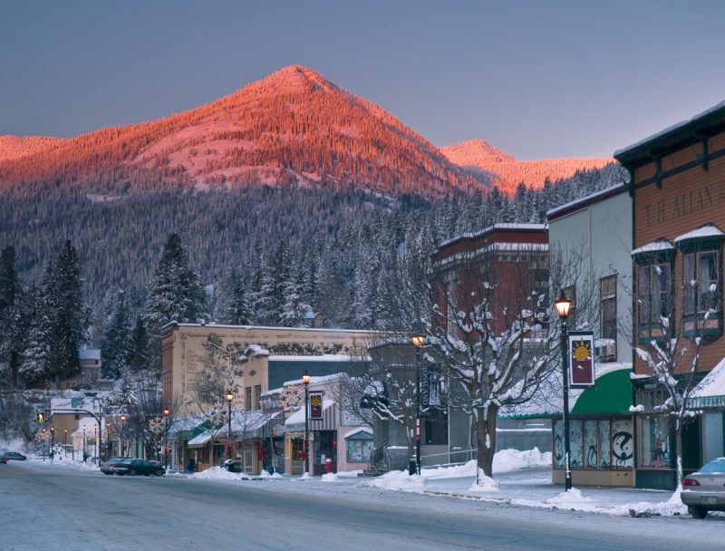 Downtown Rossland Near Red Mountain, British Columbia