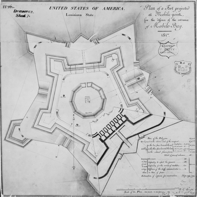 Fort Morgan Plan, Mobile Bay, Alabama