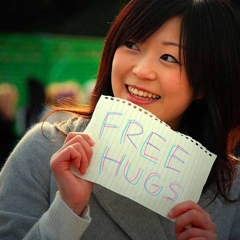 Girl Giving Out Free Hugs, Tokyo