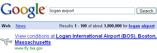 Google Shortcut: Airport Status and Conditions
