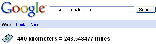 Google Shortcut: Distance