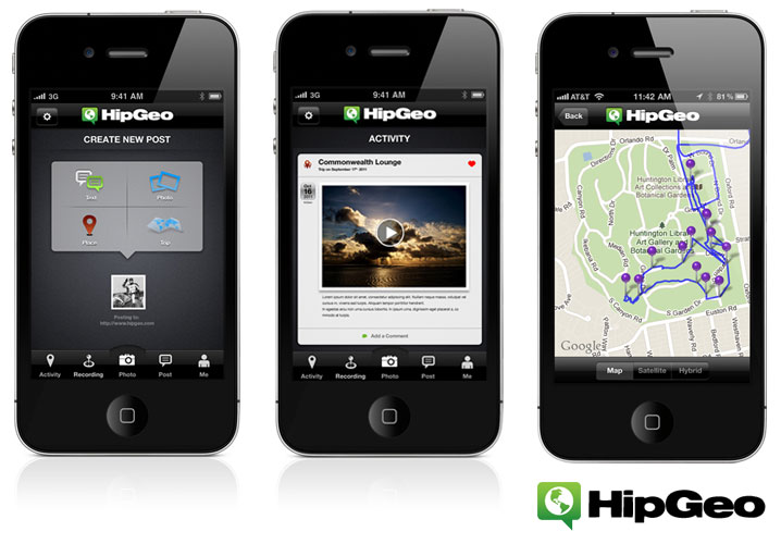 HipGeo: Mobile App for Travelers (screenshots)