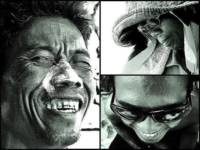 Portraits of Kuta Beach People Closeup B&W portraits of Kuta beach people