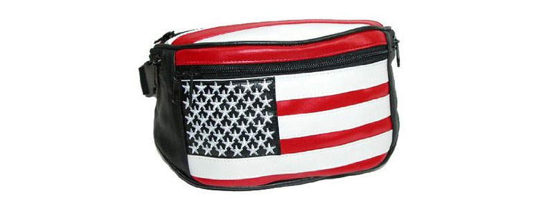Leather American Flag Fanny Pack