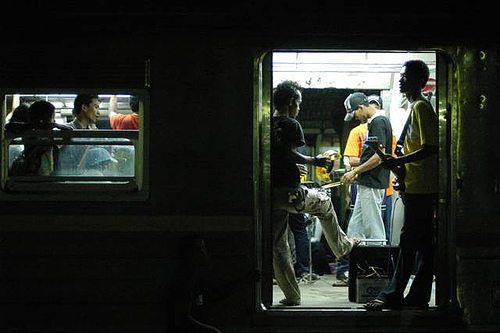 Live music on train in Indonesia