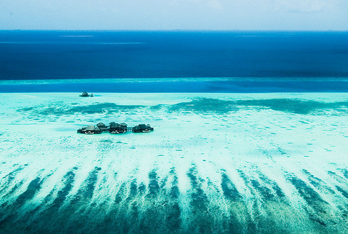 Aerial shot of Maldives