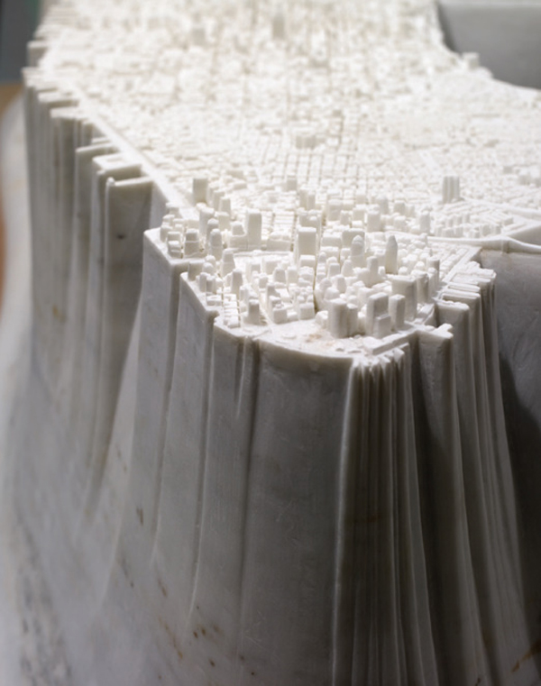 Manhattan Island Carved from Marble