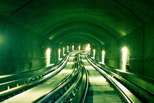 Metro subway tunnel in Montreal, Quebec, Canada