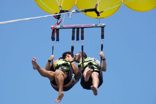Sky-high Kiss with Island Style Parasail in Newport