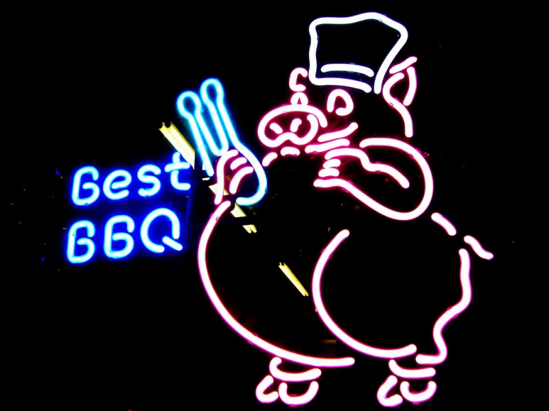 Neon Sign at Clyde Cooper's BBQ, Raleigh