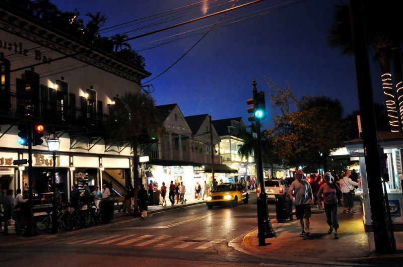Night on Duval Street in Key West, Florida