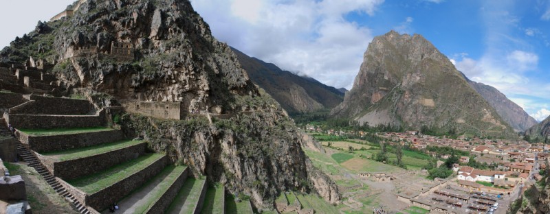 Ollantaytambo Ruins, Peru Panorama of Ollantaytambo Ruins, Peru