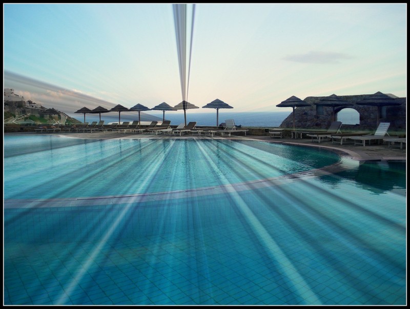 Swimming Pool at Royal Myconian Hotel, Elia Beach, Mykonos, Greece