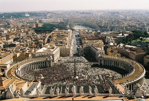 View from Top of St. Peters Dome in Rome