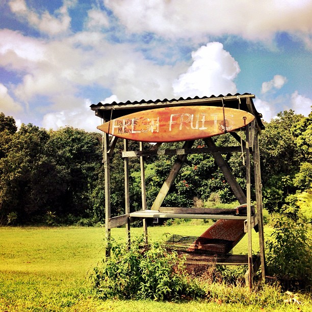 Roadside fruit stand on Road to Hana, Maui, Hawaii Roadside fruit stand on Road to Hana, Maui, Hawaii