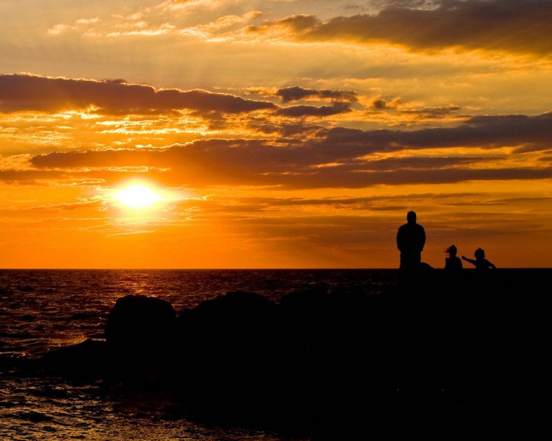 Imagine Silhouettes at sunset, Cape May, New Jersey