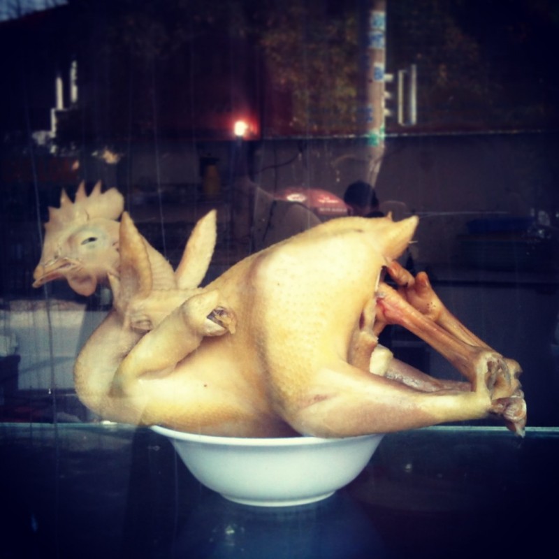 Window Display of Chicken Restaurant in Ho Chi Minh City, Vietnam