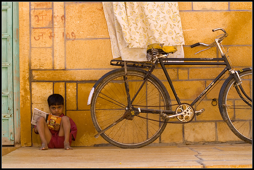 Young boy on street in Jaisalmer, India