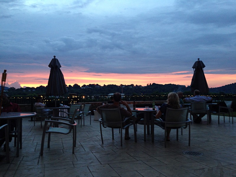 Sunset from the outdoor patio of Springhill Suites by Marriott in Chattanooga, Tennessee