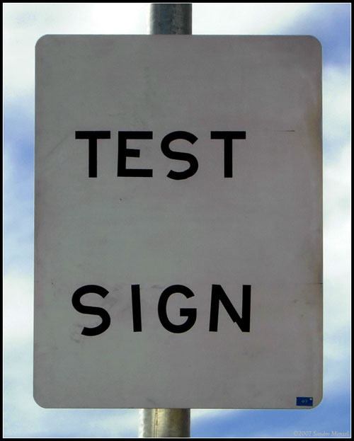 Test Sign, Denver, Colorado