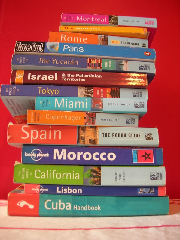 Stack of Travel Guidebooks Stack of Travel Guidebooks