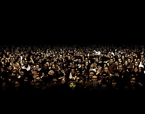 Crowd faces at a concert in Dubai