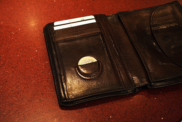 Wallet Closeup of a black wallet