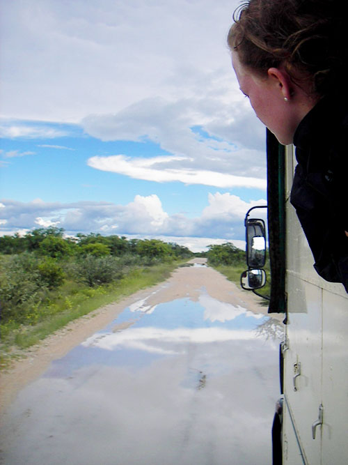Wind in My Hair, Namibia Girl with head outside bus window in Namibia