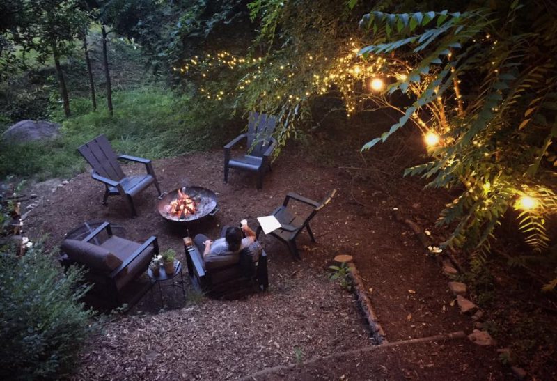 Firepit at the Dove Men+Care Treehouse